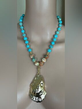 Beautiful 24 inch Ocean Jade and Sea sediment Imperial Jasper bead necklace NWOT